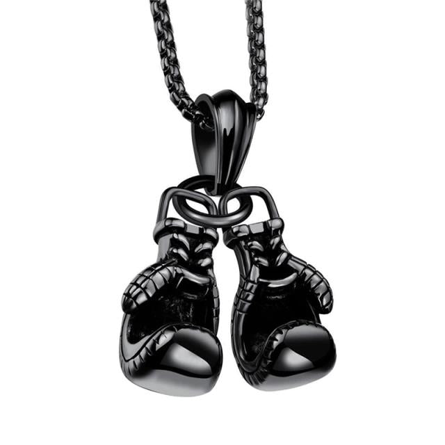 Fitness Boxing Gloves Metal Necklace