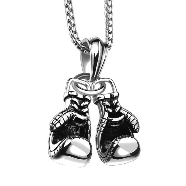 Fitness Boxing Gloves Metal Necklace