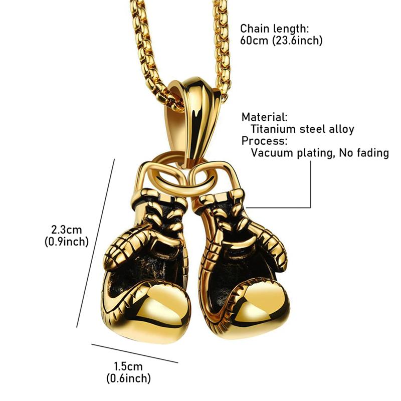 Fitness Boxing Gloves Metal Necklace